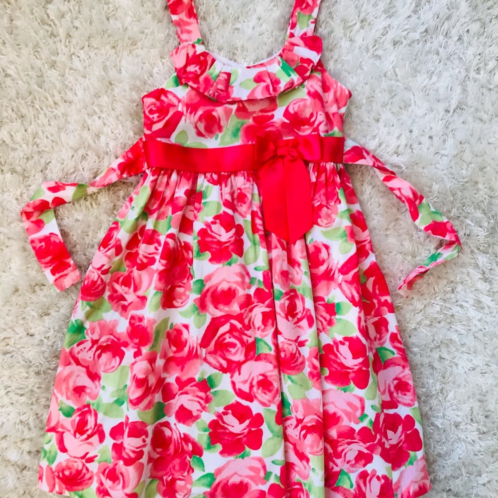Girls Dress Size 8- hit Pink Floral